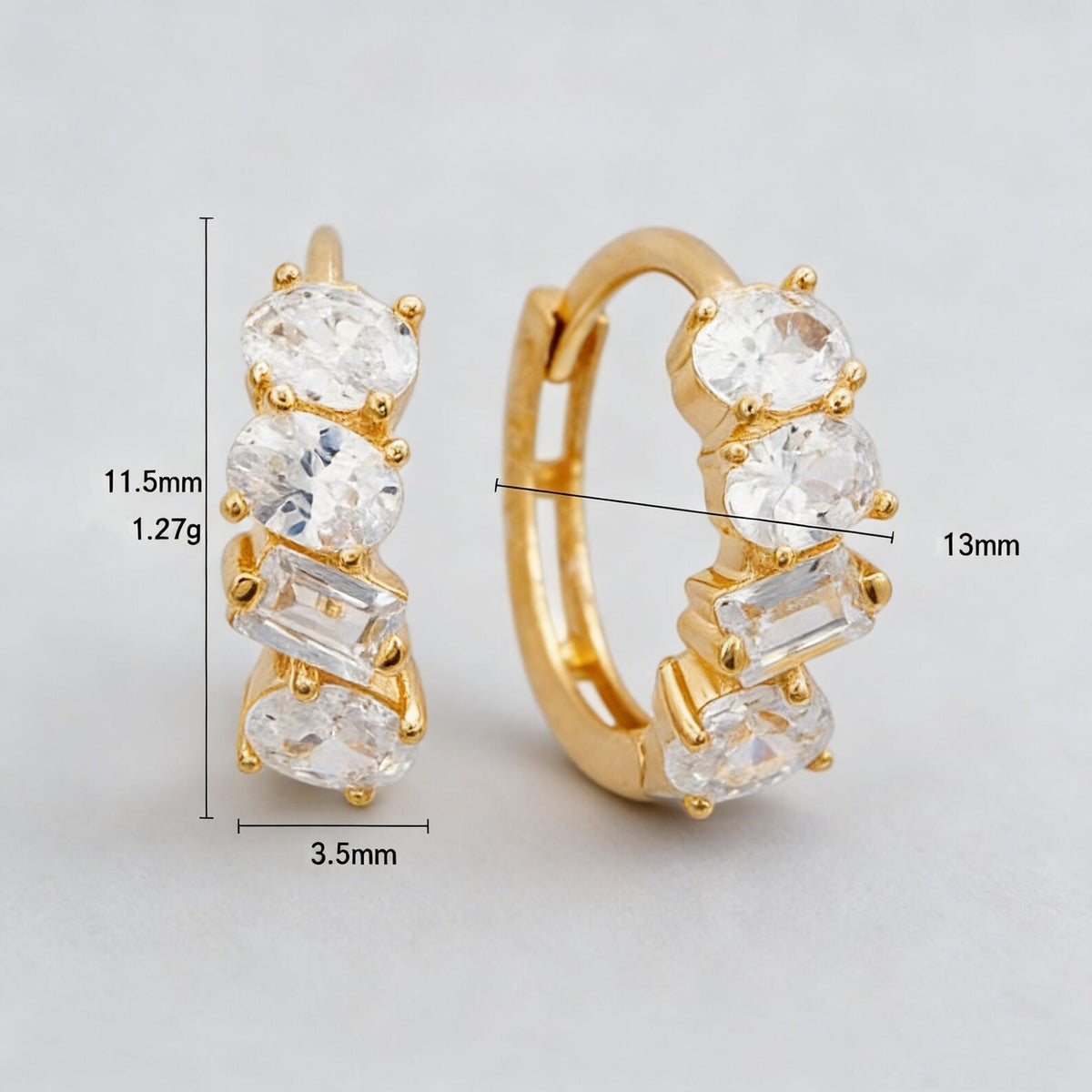 Crystal Huggie Hoop Earrings