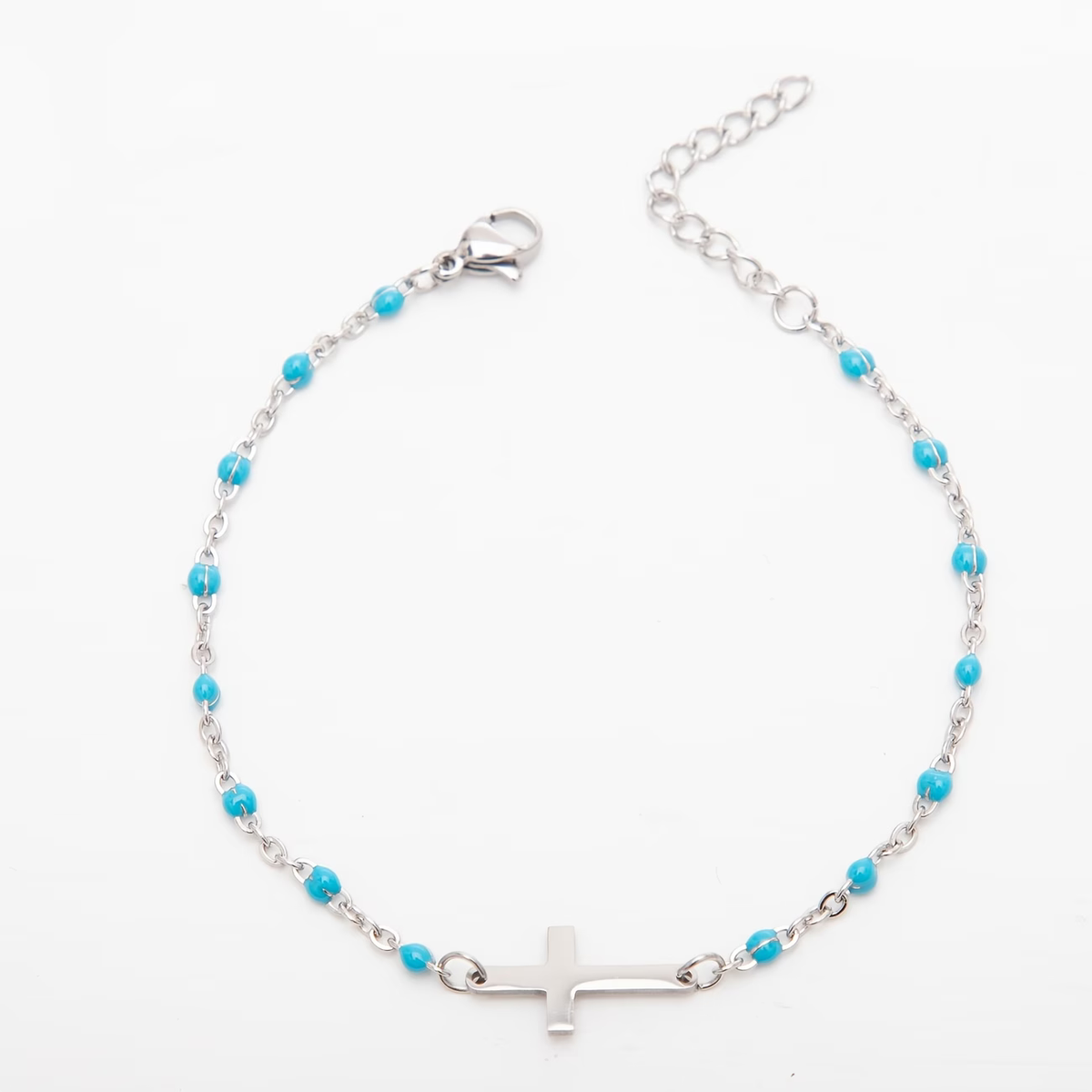 Turquoise Cross Beaded Necklace