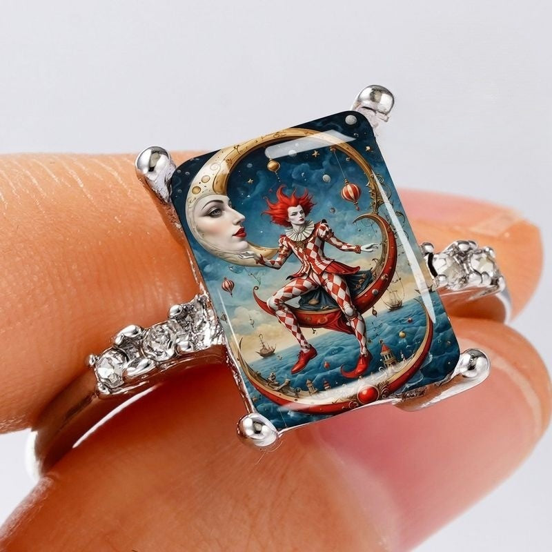 Surreal Clown Moon Ring