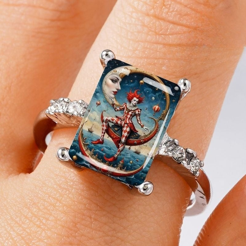 Surreal Clown Moon Ring
