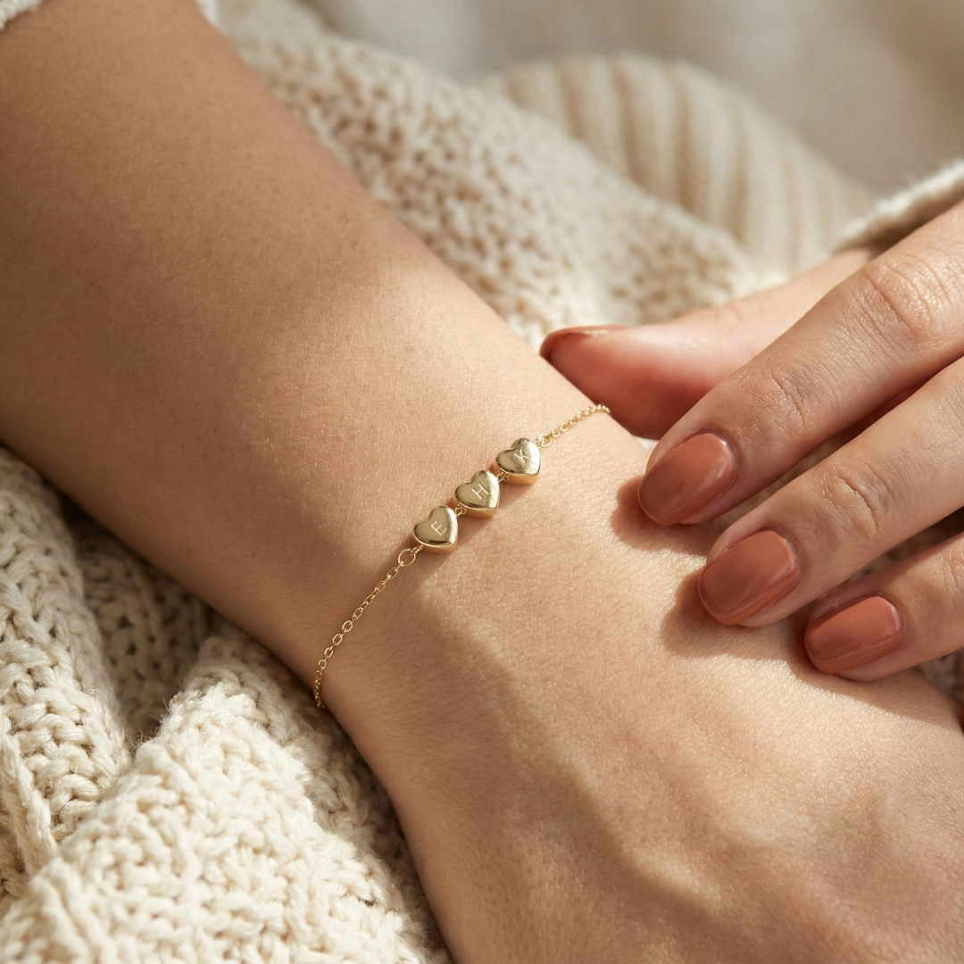 Initial Heart Charm Bracelet