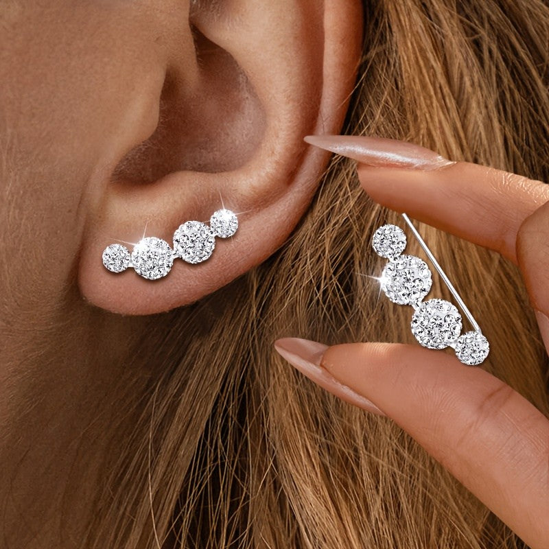 Crystal Cluster Climber Earrings