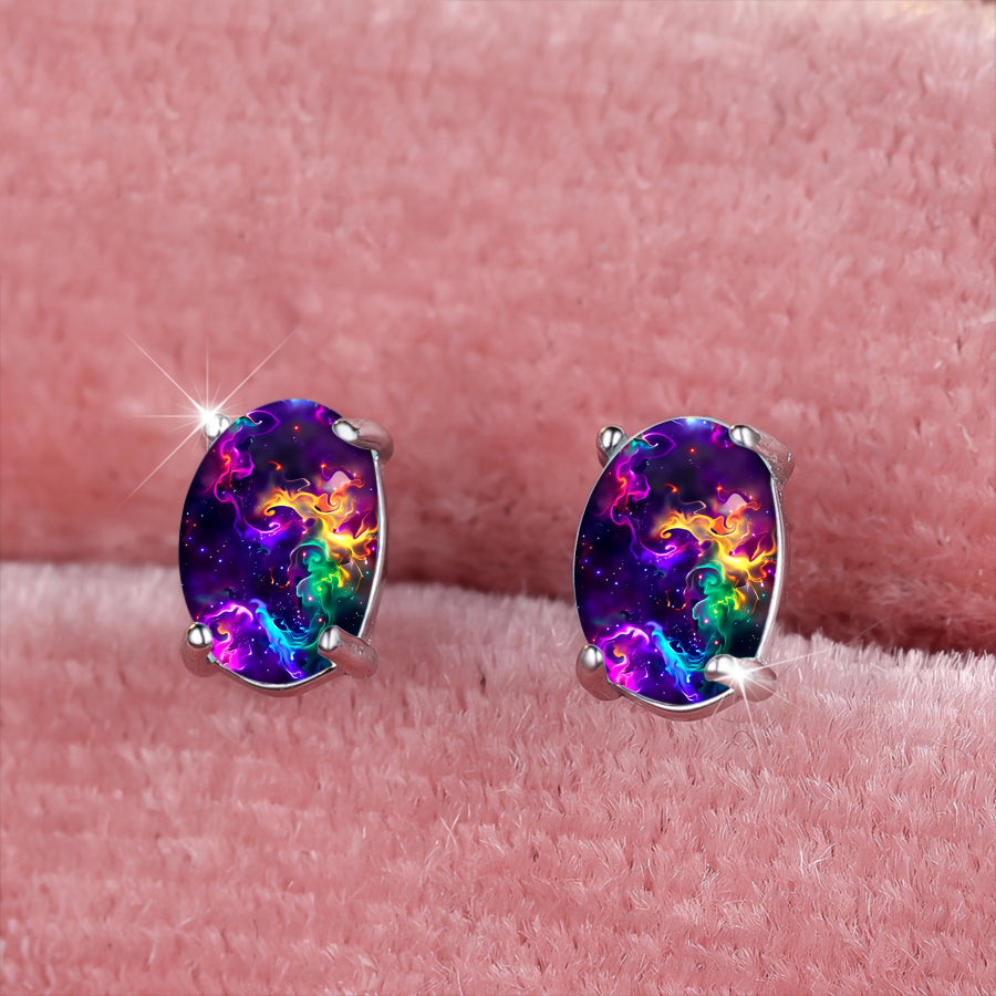 Galaxy Nebula Oval Earrings