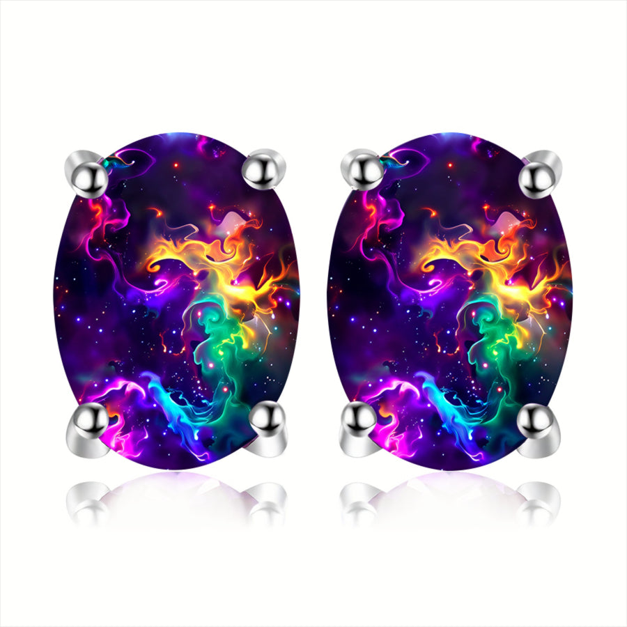 Galaxy Nebula Oval Earrings