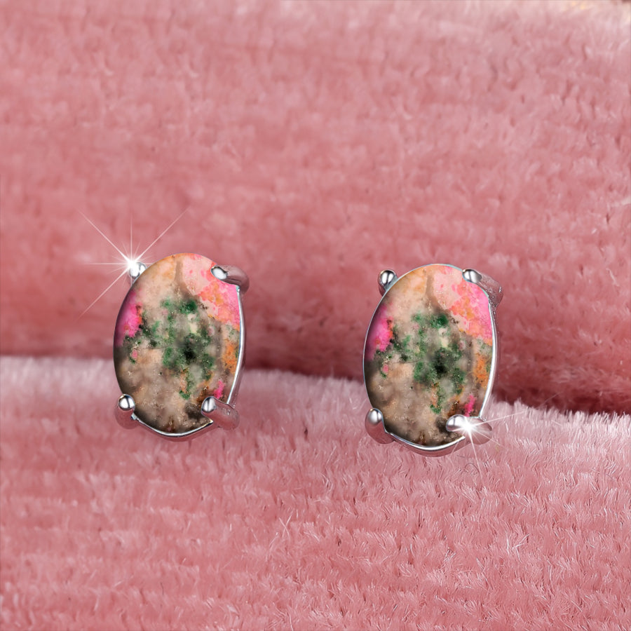 Natural Botanical Oval Earrings