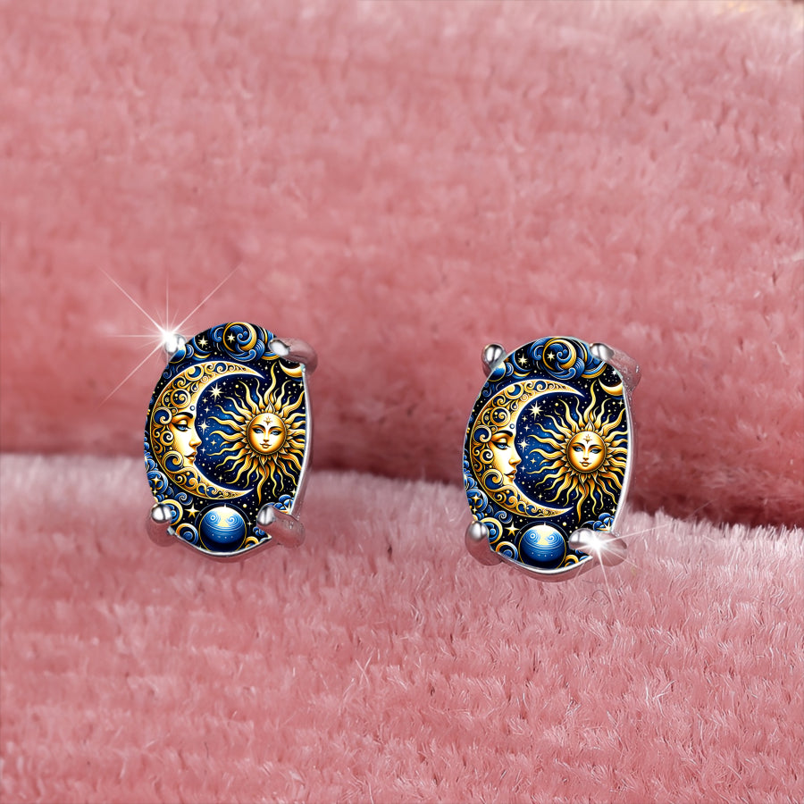 Celestial Cosmic Oval Earrings