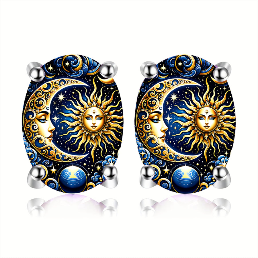 Celestial Cosmic Oval Earrings