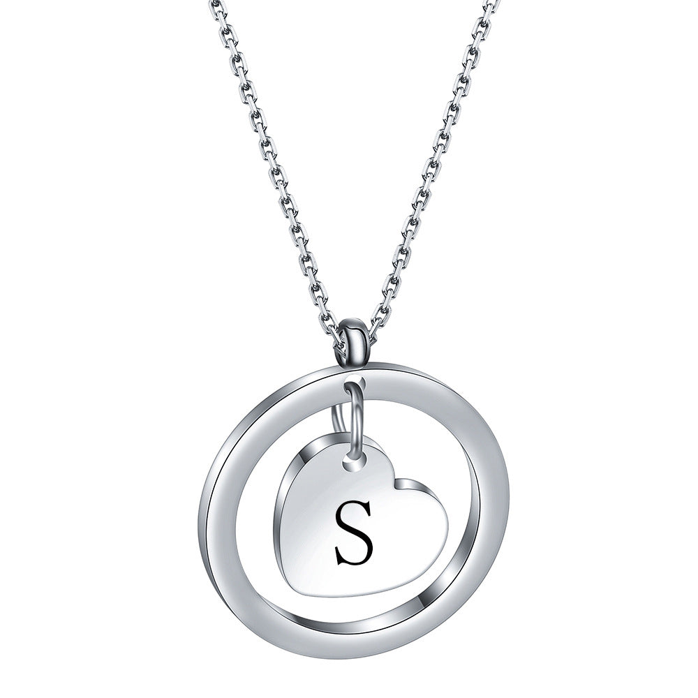 Initial Heart Pendant Necklace