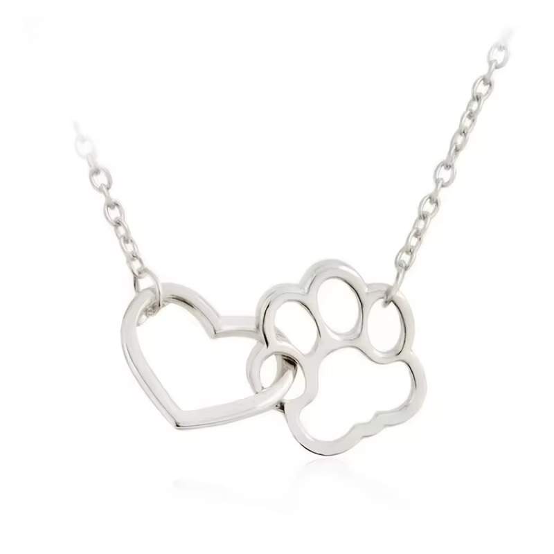 Paw Print Heart Anklet