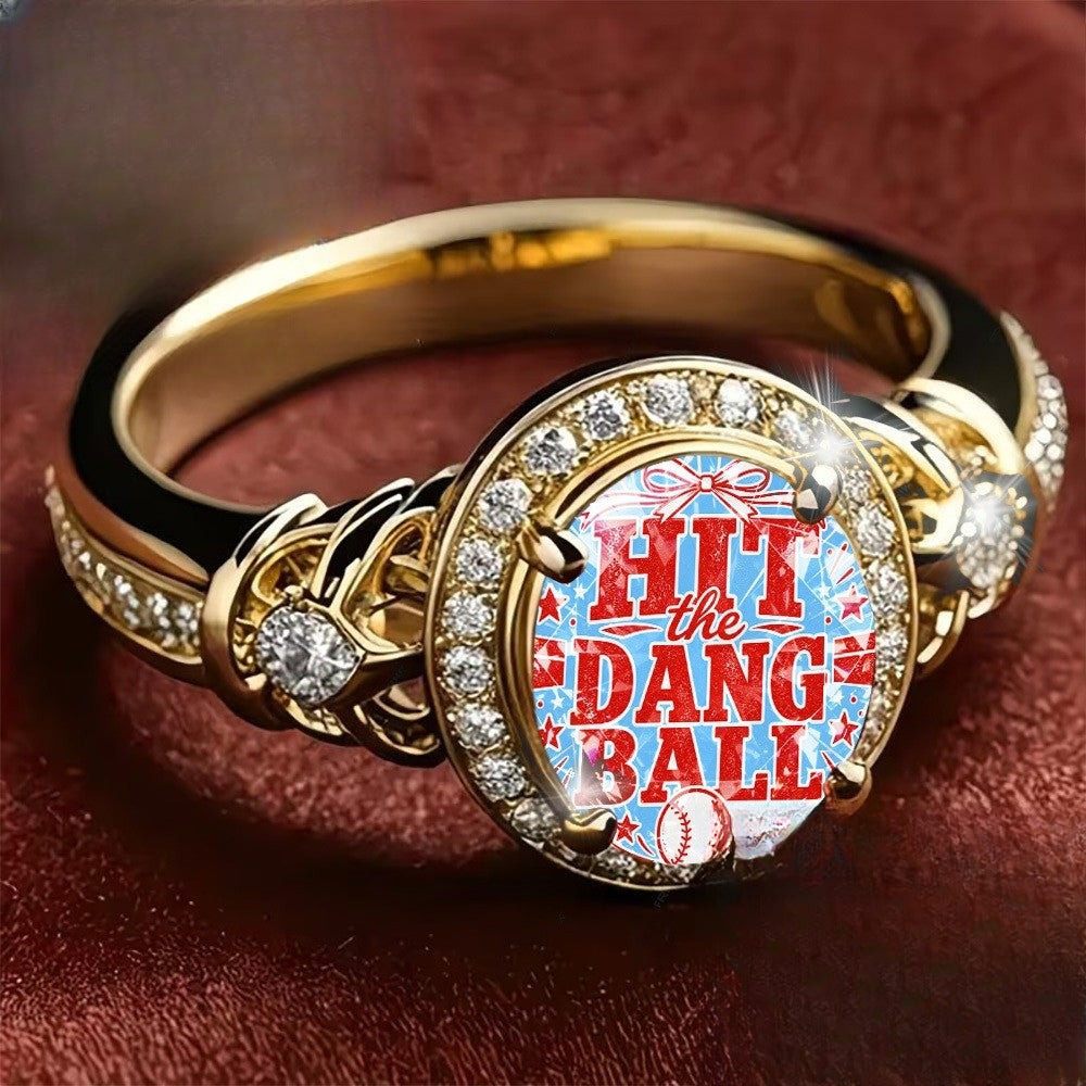 Baseball Slogan Statement Ring