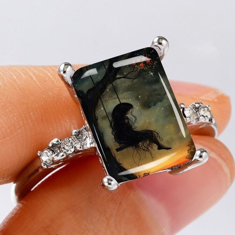 Moonlit Swing Rectangular Ring