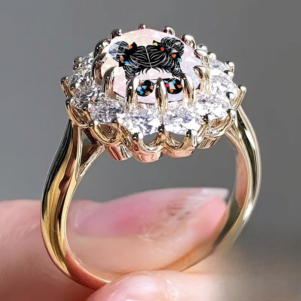 Double Bun Girl Statement Ring