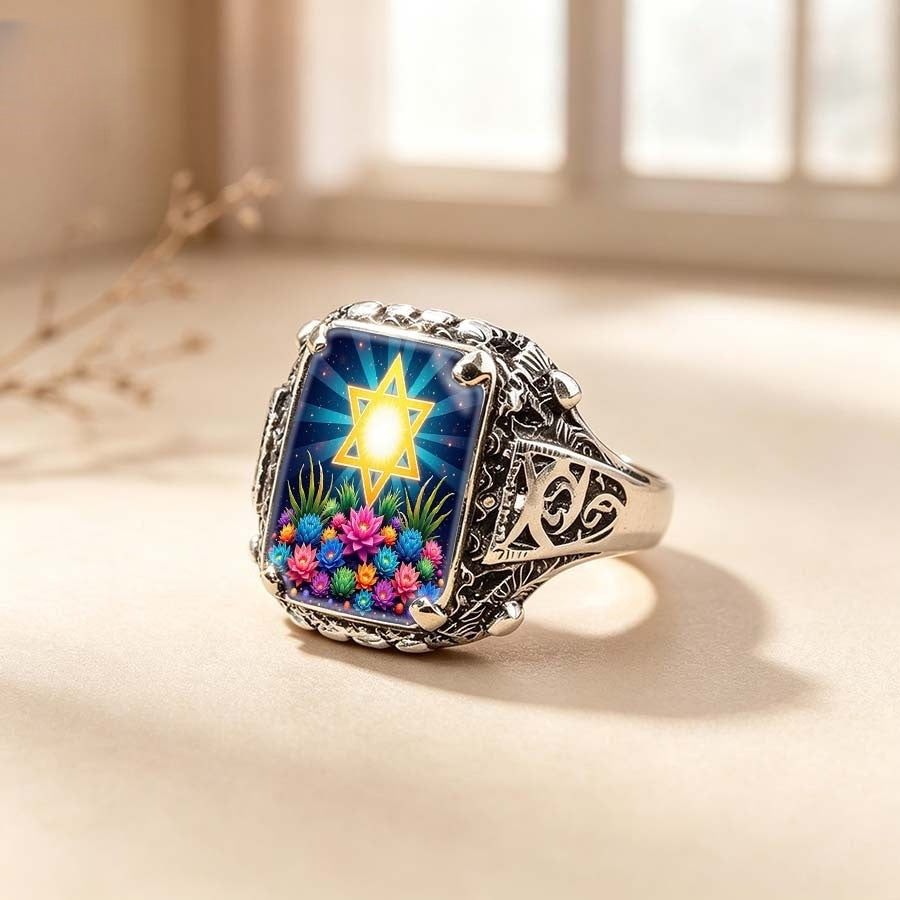 Star & Succulent Square Ring