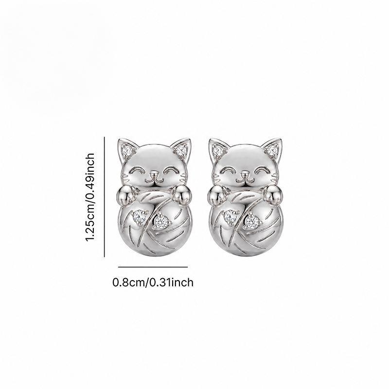 Lucky Cat Stud Earrings