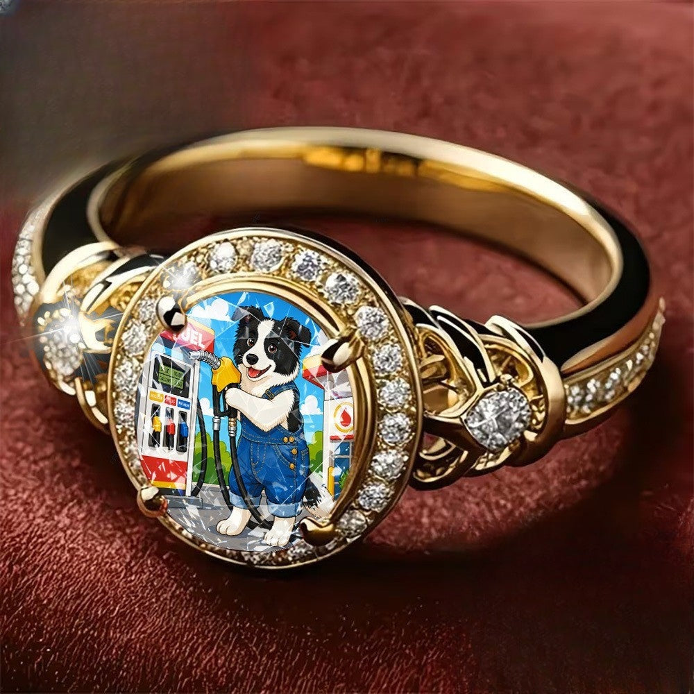 Cartoon Dog Statement Ring