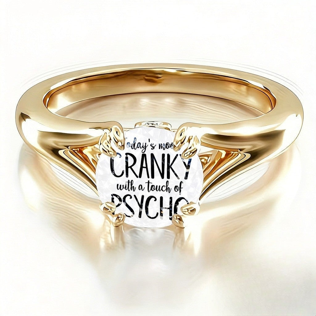 Cranky Mood Glass Ring