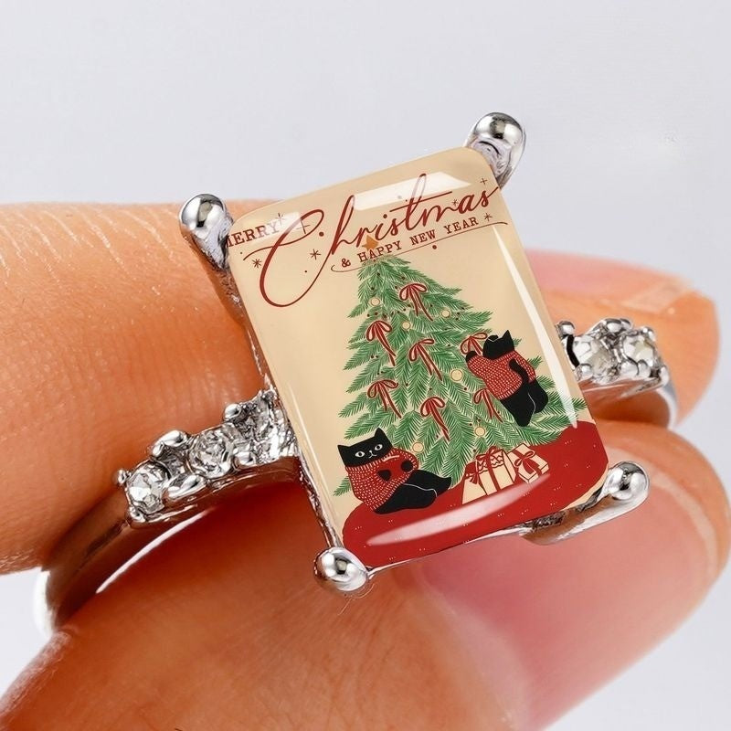 Christmas Tree Cat Ring