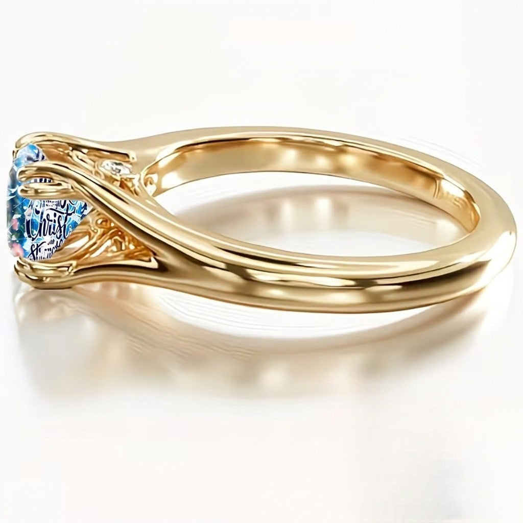 Scripture & Floral Square Ring