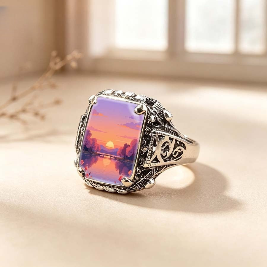 Sunset Bridge Square Ring