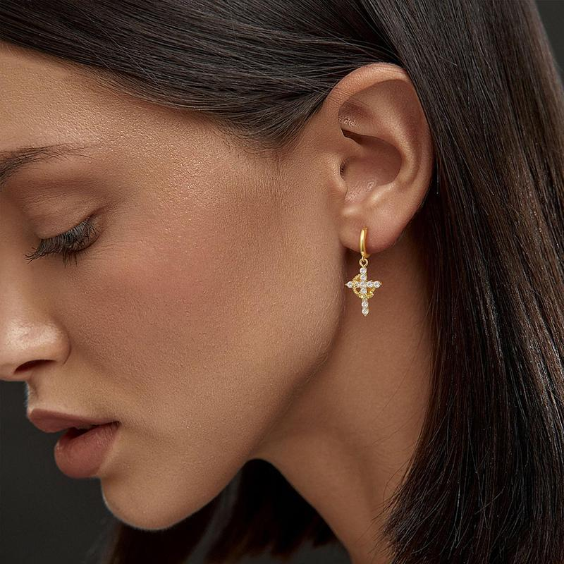 Crown Cross Earrings