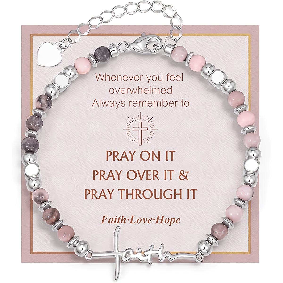 Faith Script Bead Bracelet