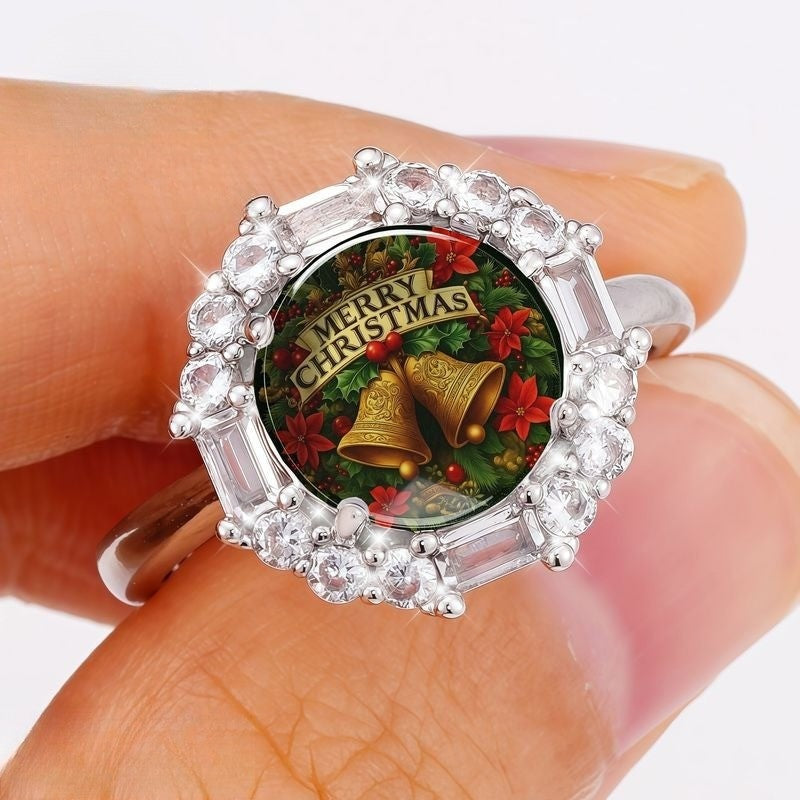 Christmas Bells Halo Ring