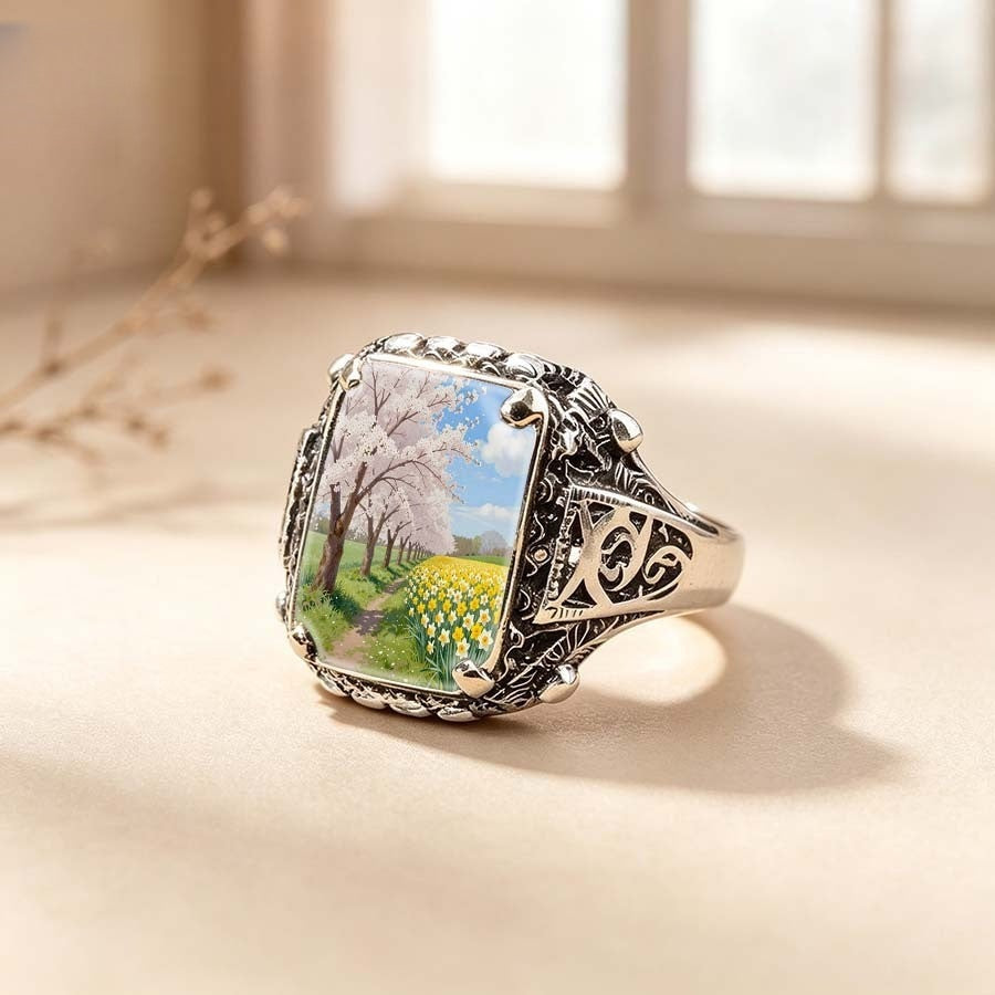 Spring Path Square Ring