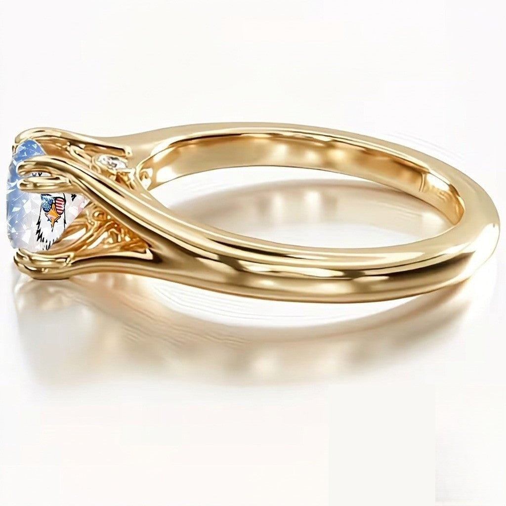 Patriotic Eagle Crystal Ring