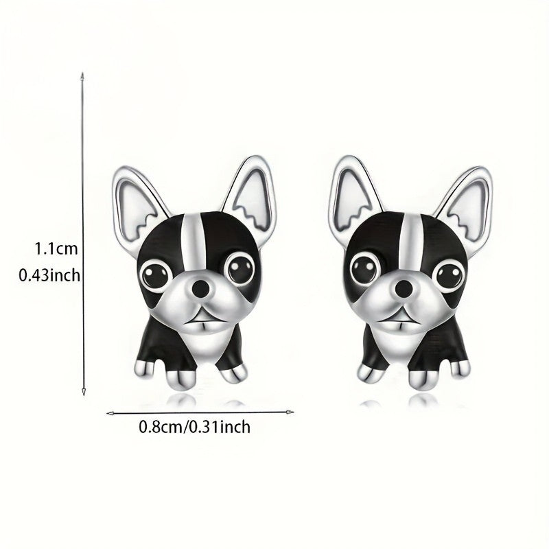 Boston Terrier Stud Earrings
