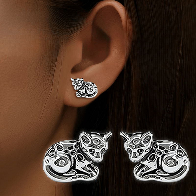 Spotted Cat Stud Earrings