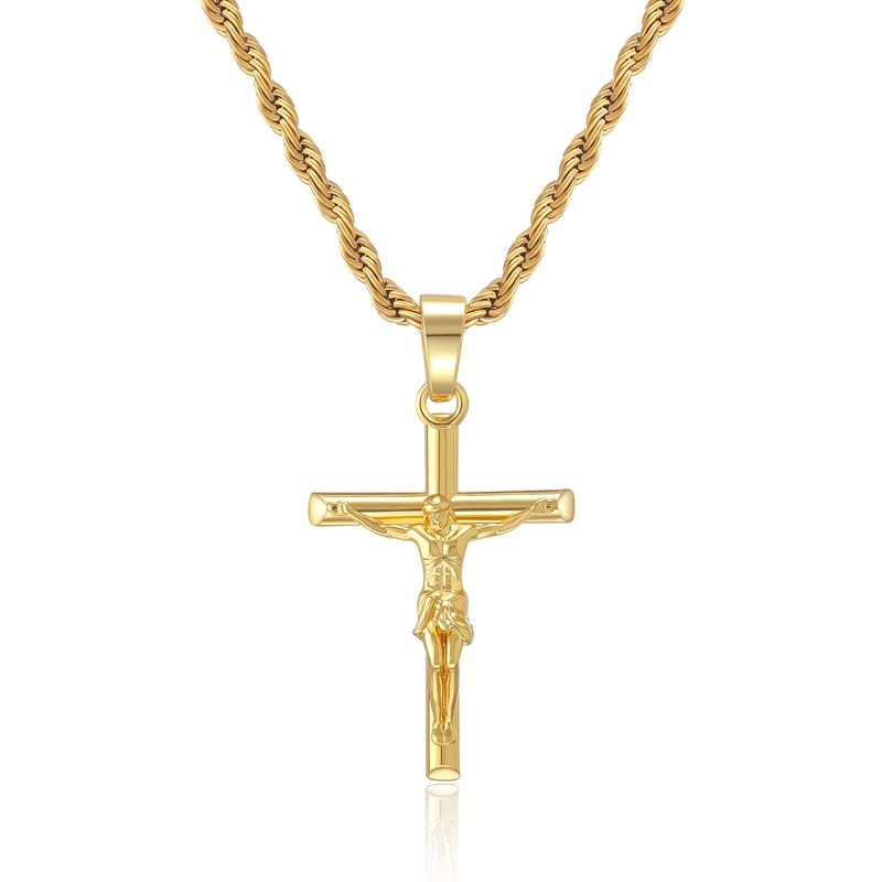 14K Gold Plated Crucifix Cross Necklace