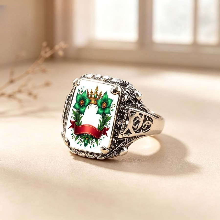 Floral Crown Square Ring