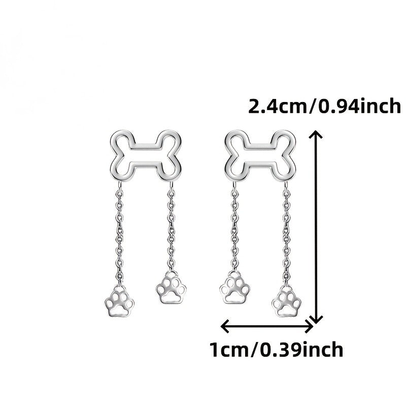 Bone Paw Drop Earrings