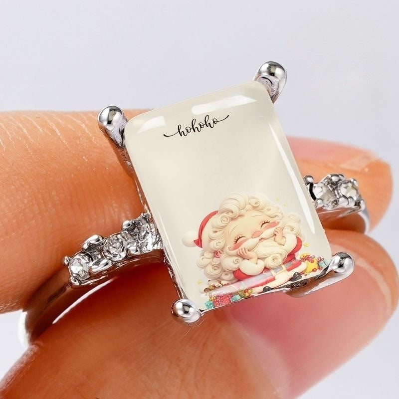 Santa Claus HohoHo Glass Ring