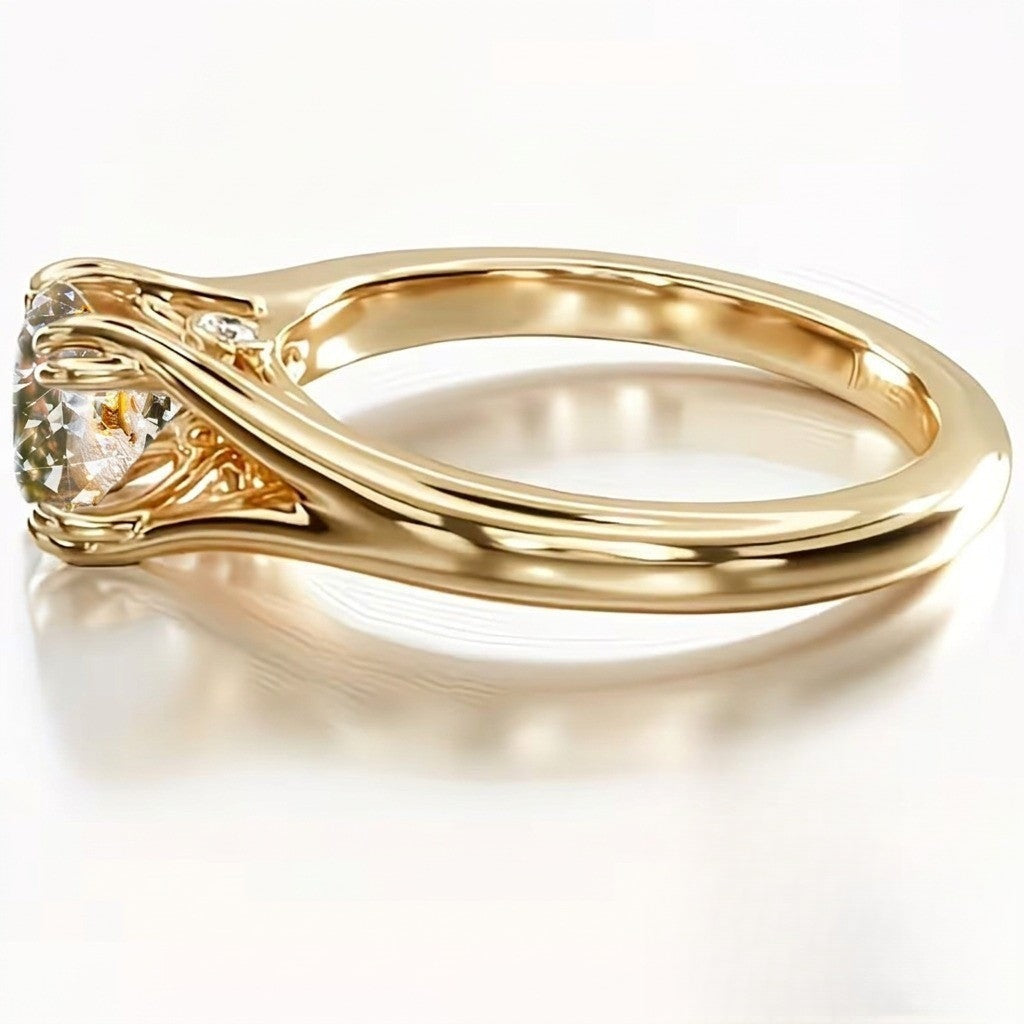 Goose & Lantern Crystal Ring