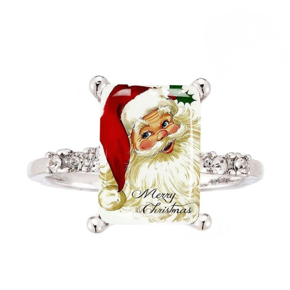 Santa Claus Merry Christmas Square Ring