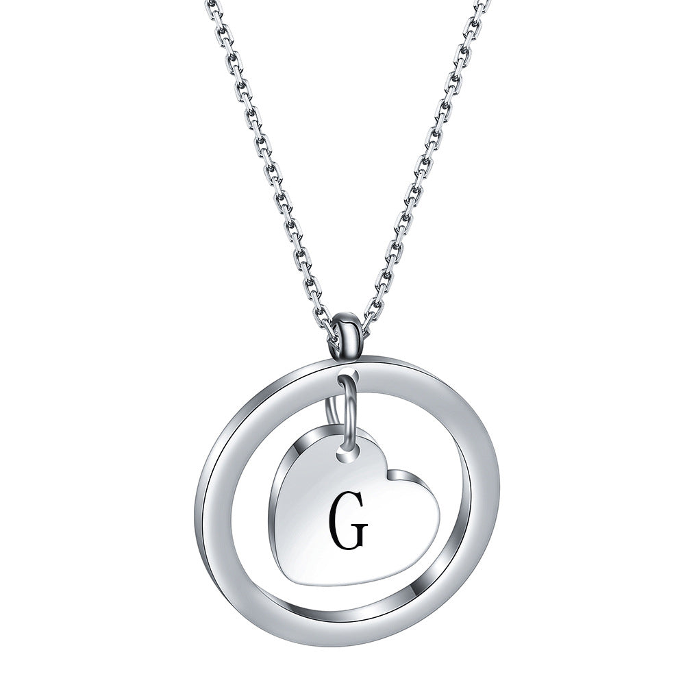 Initial Heart Pendant Necklace