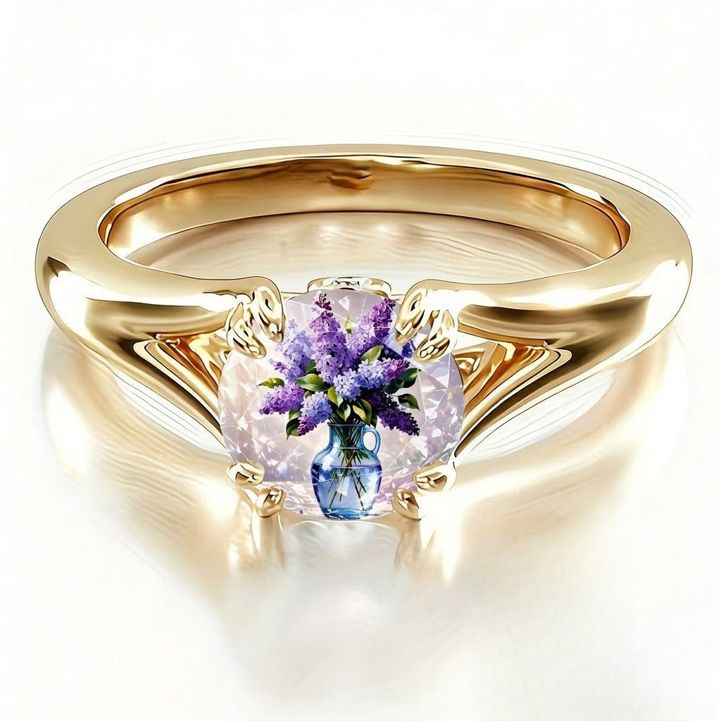 Lilac Vase Square Ring