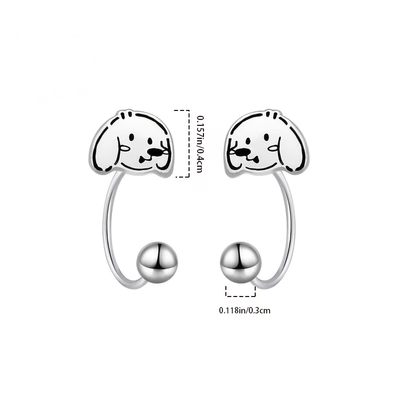 Dog Face Hook Earrings