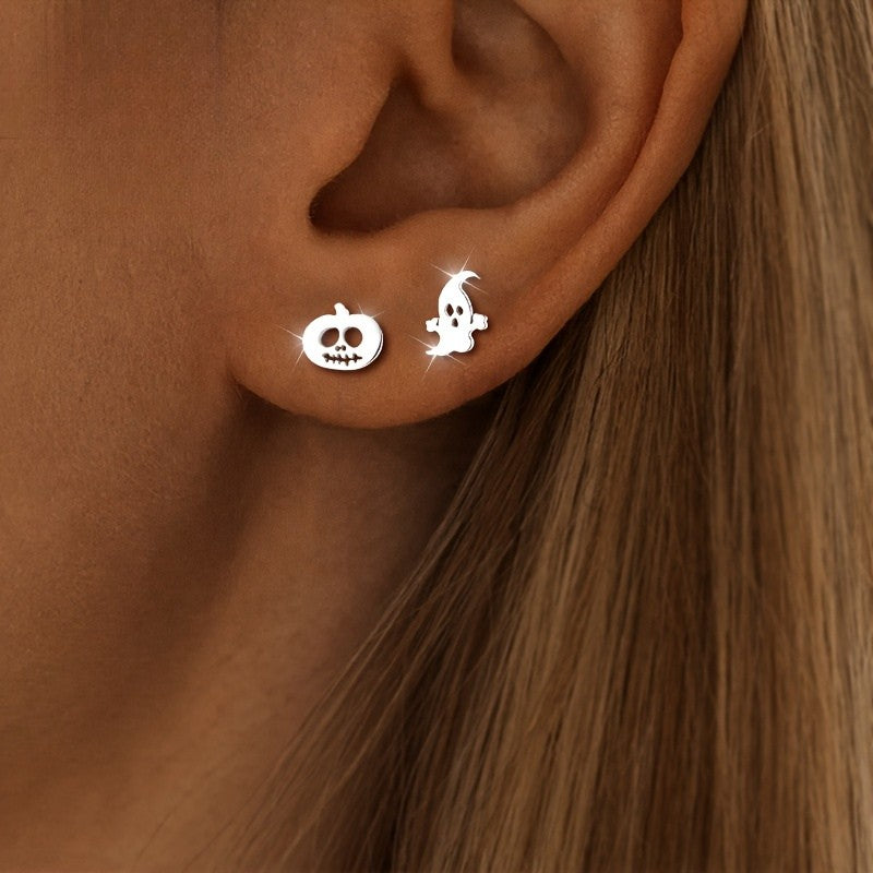 Ghost Pumpkin Stud Earrings