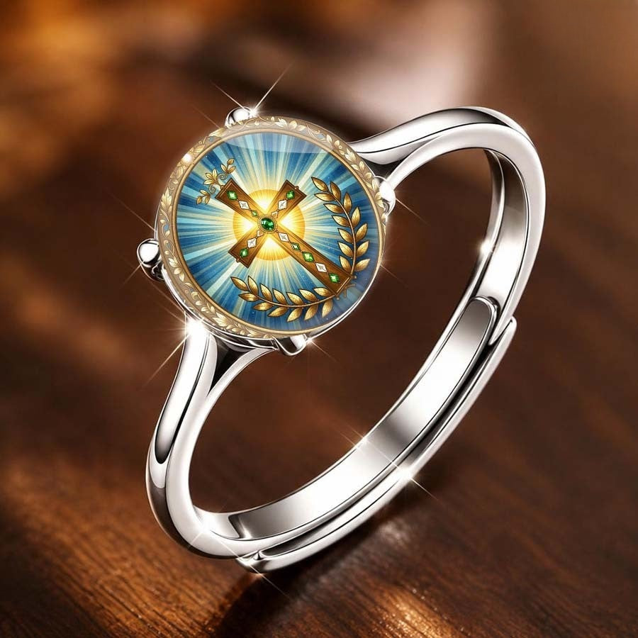 Cross & Laurel Wreath Ring