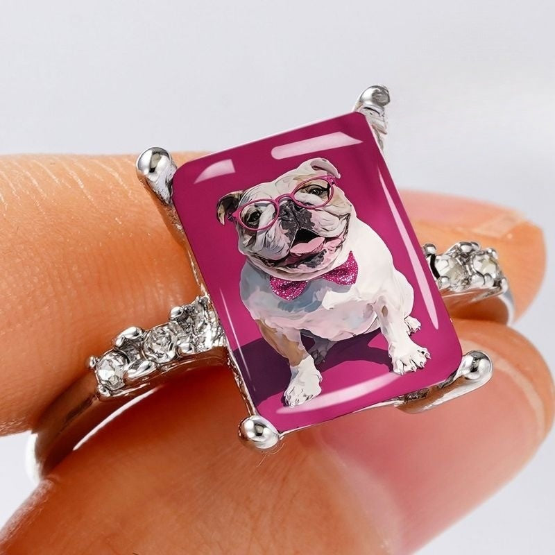 Bulldog & Bow Tie Rectangular Ring