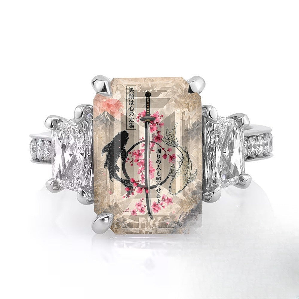 Samurai Sword & Koi Fish Ring