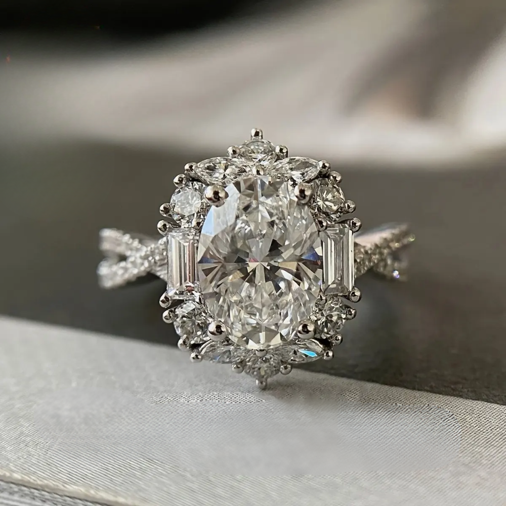 Elegant Oval Twist Ring