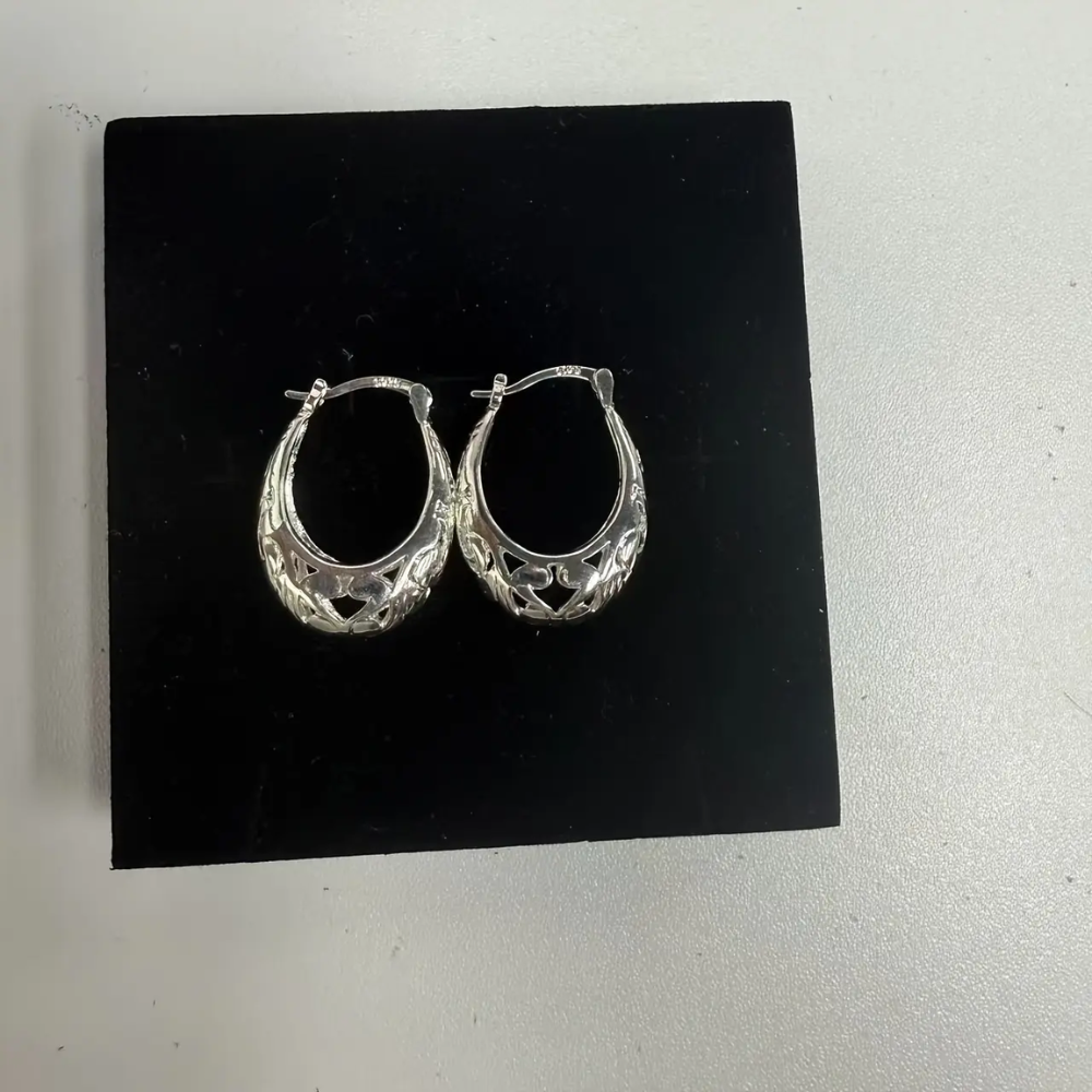 Silver Dangle Hoop Earrings