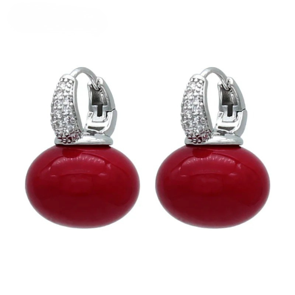 Round Pan Large Pearl Earrings