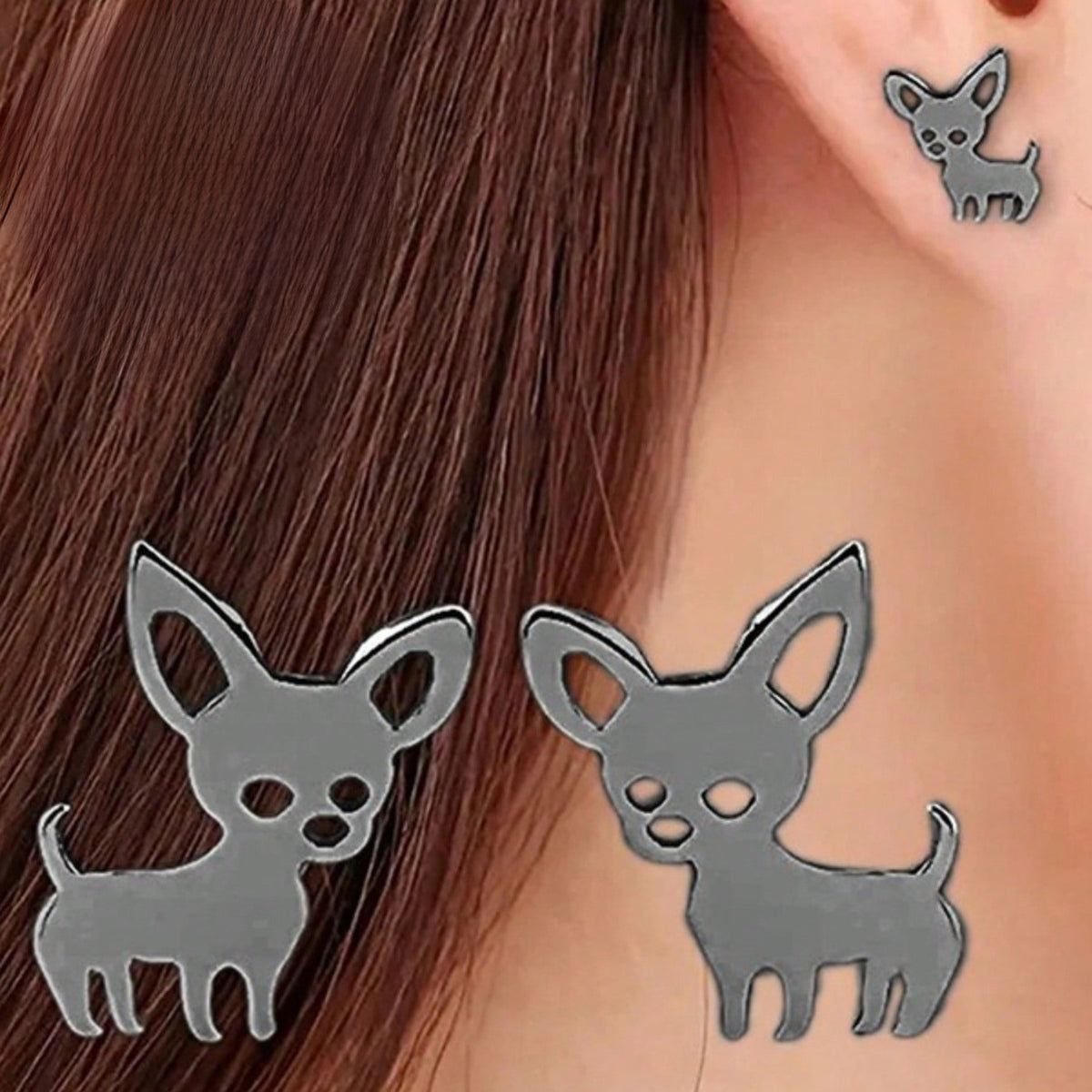 Chihuahua Dog Stud Earrings