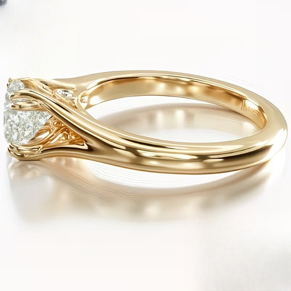 Floral & Butterfly Prong Ring