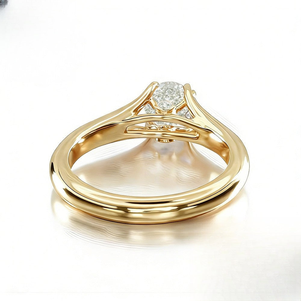 Floral & Butterfly Prong Ring
