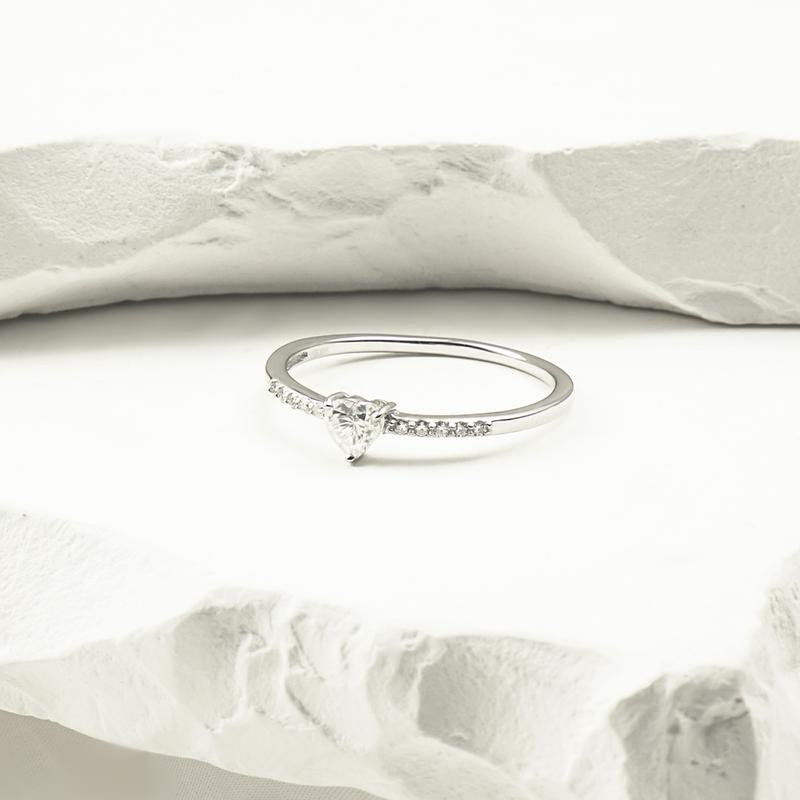 Moissanite Heart Ring